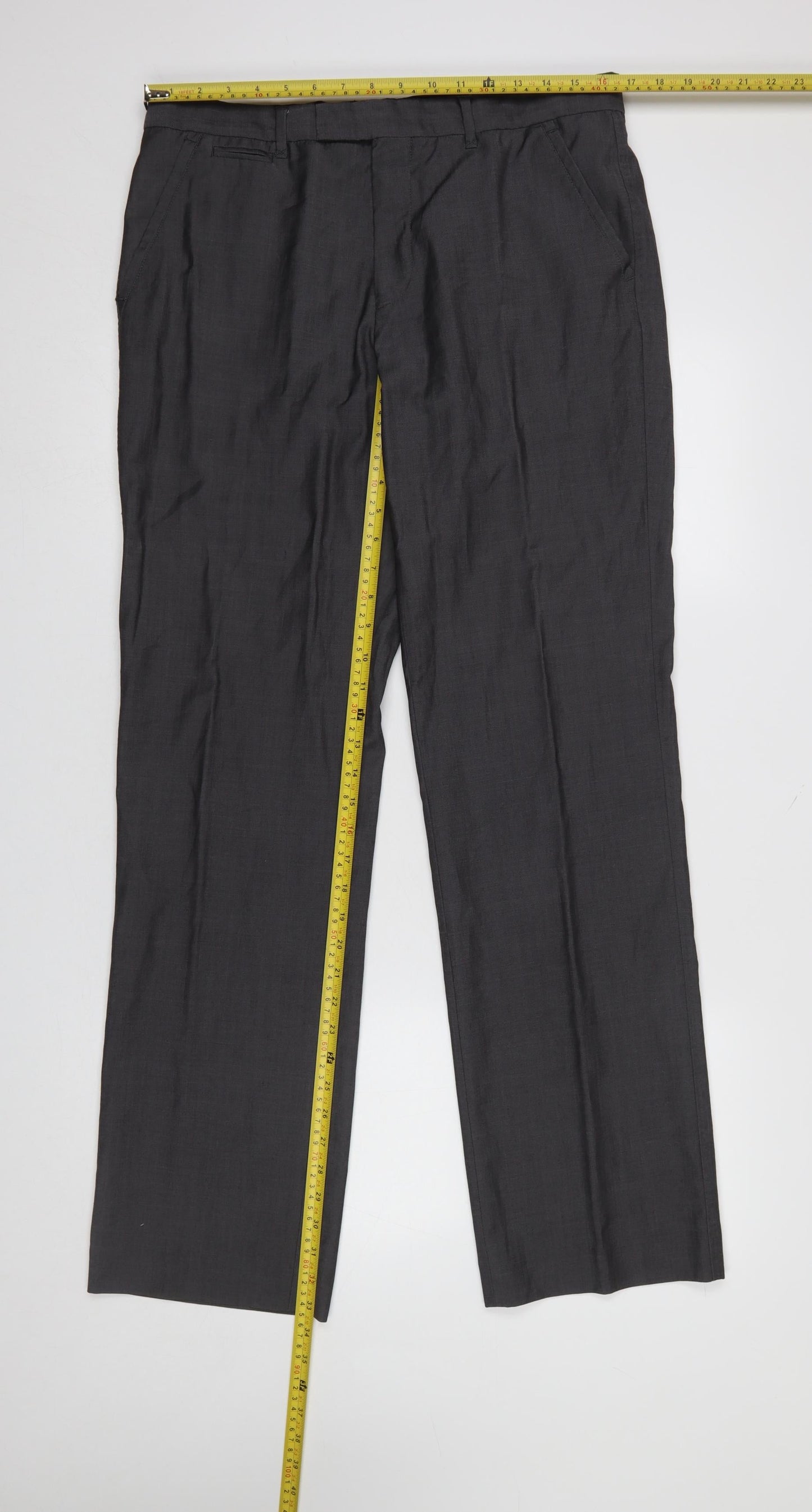 Lost Boys Men's Black Wool Blend Dress Trousers 34L Classic Fit
