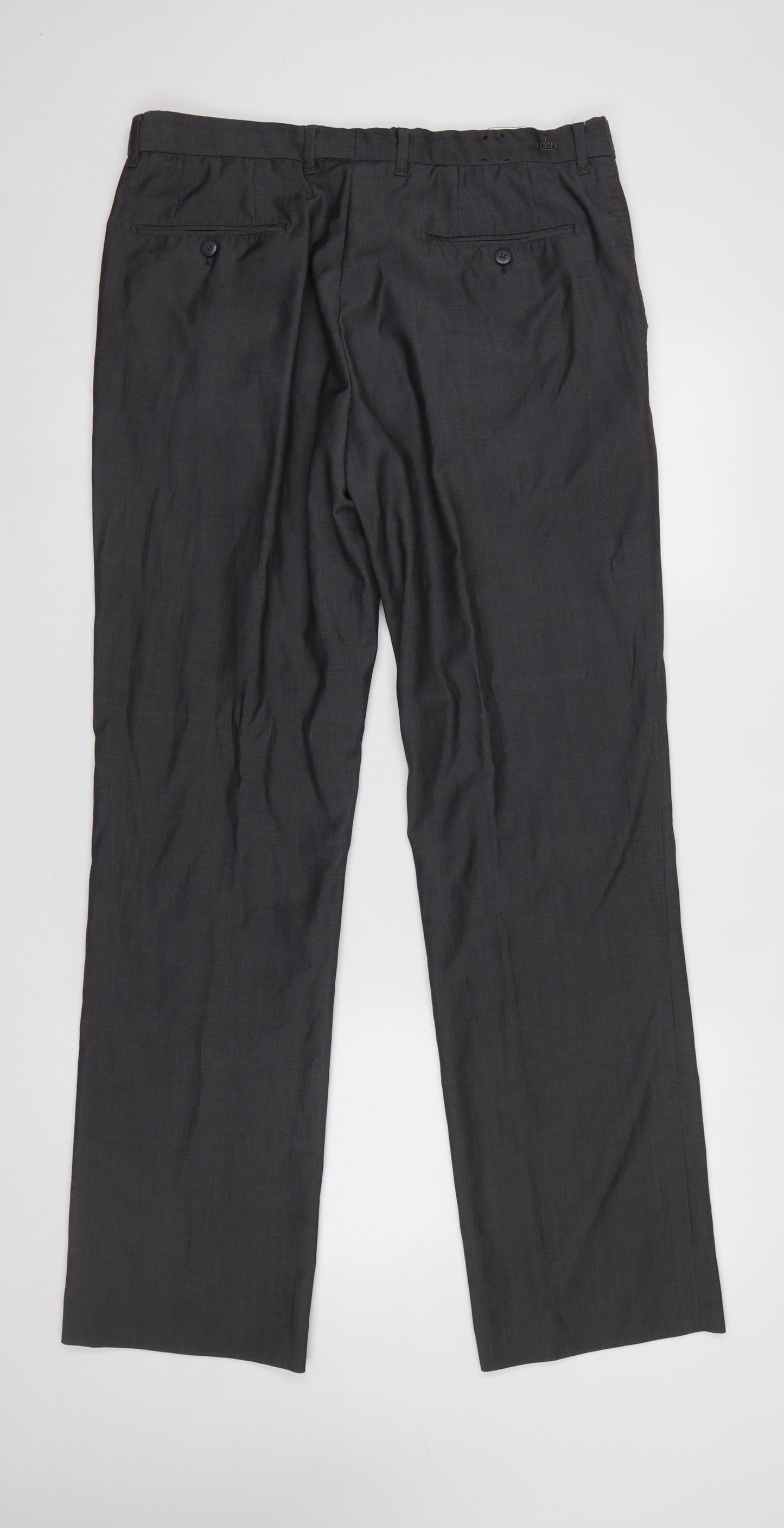 Lost Boys Men's Black Wool Blend Dress Trousers 34L Classic Fit