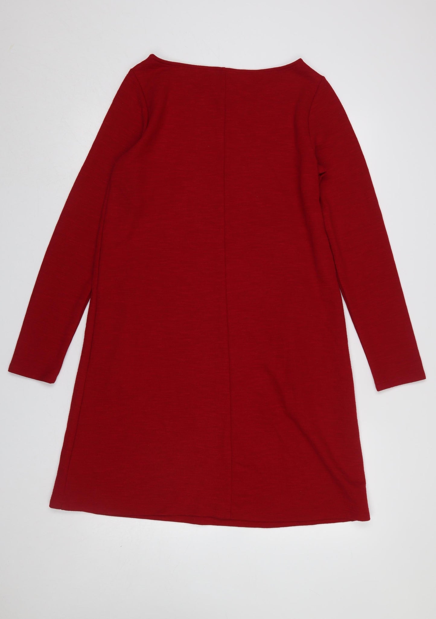 GAP Women’s Red Shift Knit Dress Size M Long Sleeve Zip Detail