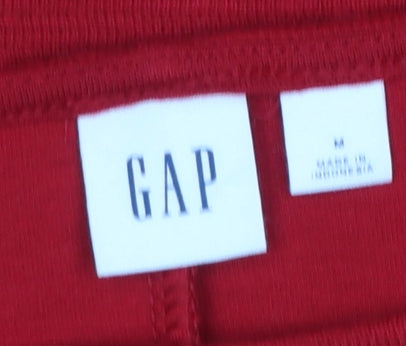 GAP Women’s Red Shift Knit Dress Size M Long Sleeve Zip Detail