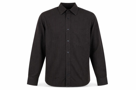 Gap Men's Brown Striped Cotton Long Sleeve Button-Up Shirt M