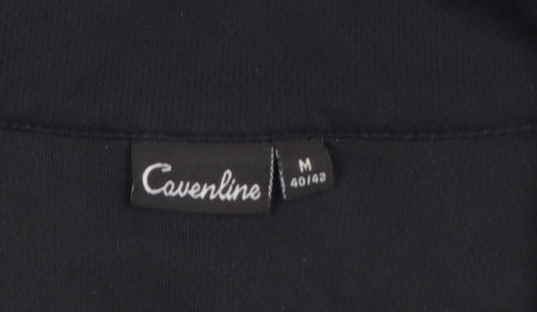 Cavenline Women Black 1/4 Zip Polyester Fleece Pullover M
