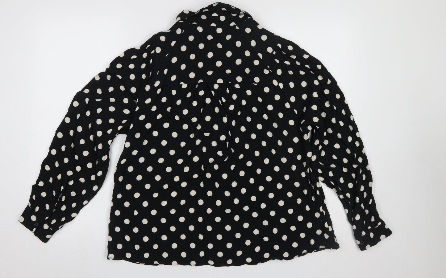 Noa Noa Women’s Black Polka Dot Viscose Blouse Size 12 Long Sleeve