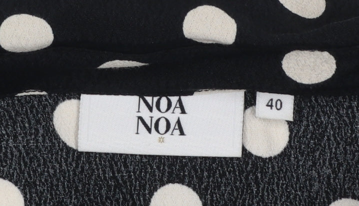 Noa Noa Women’s Black Polka Dot Viscose Blouse Size 12 Long Sleeve
