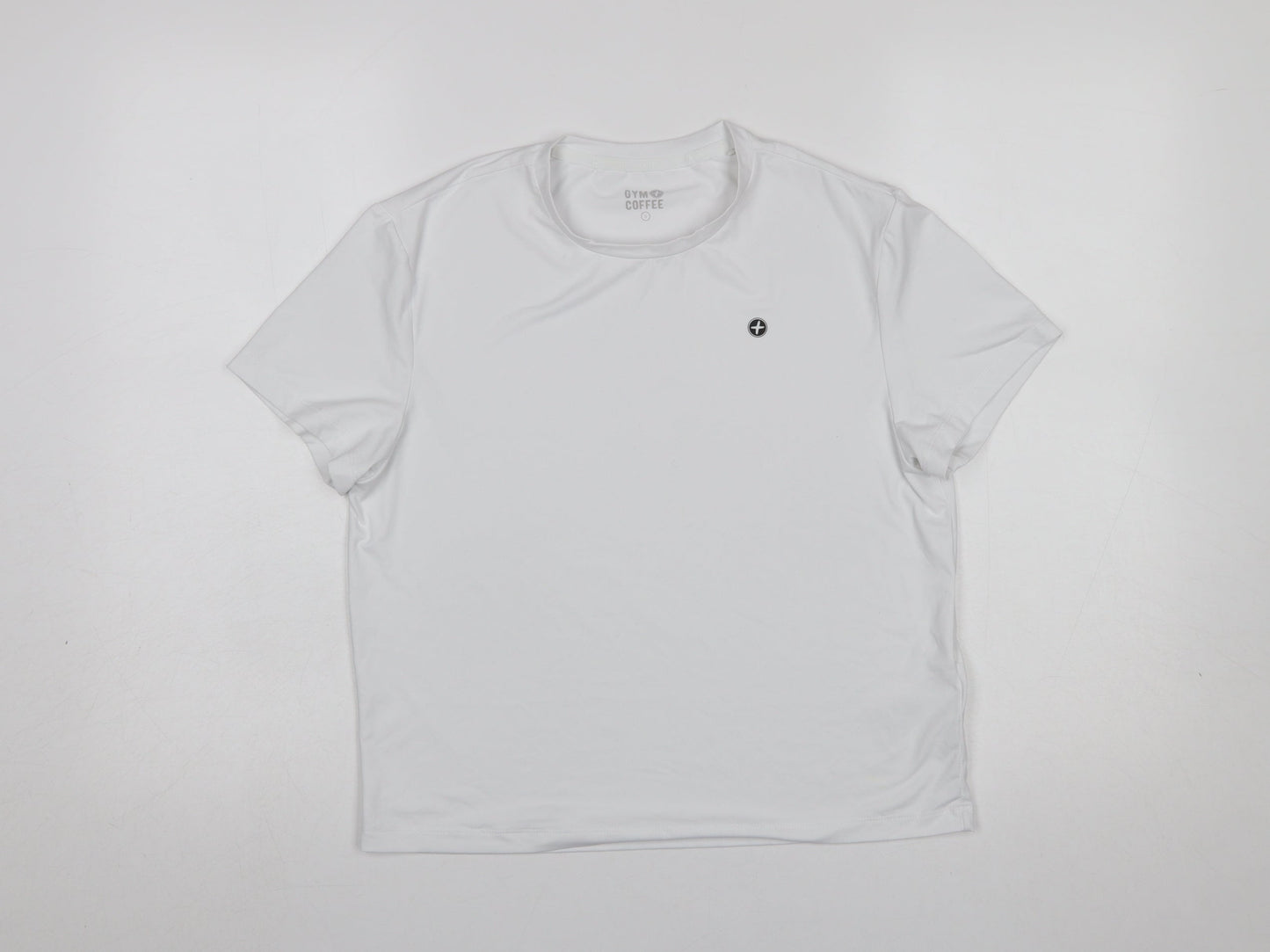 Gym+Coffee Women White S Short Sleeve Active T-Shirt