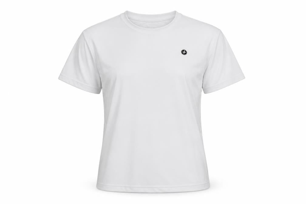 Gym+Coffee Women White S Short Sleeve Active T-Shirt