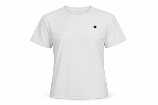 Gym+Coffee Women White S Short Sleeve Active T-Shirt