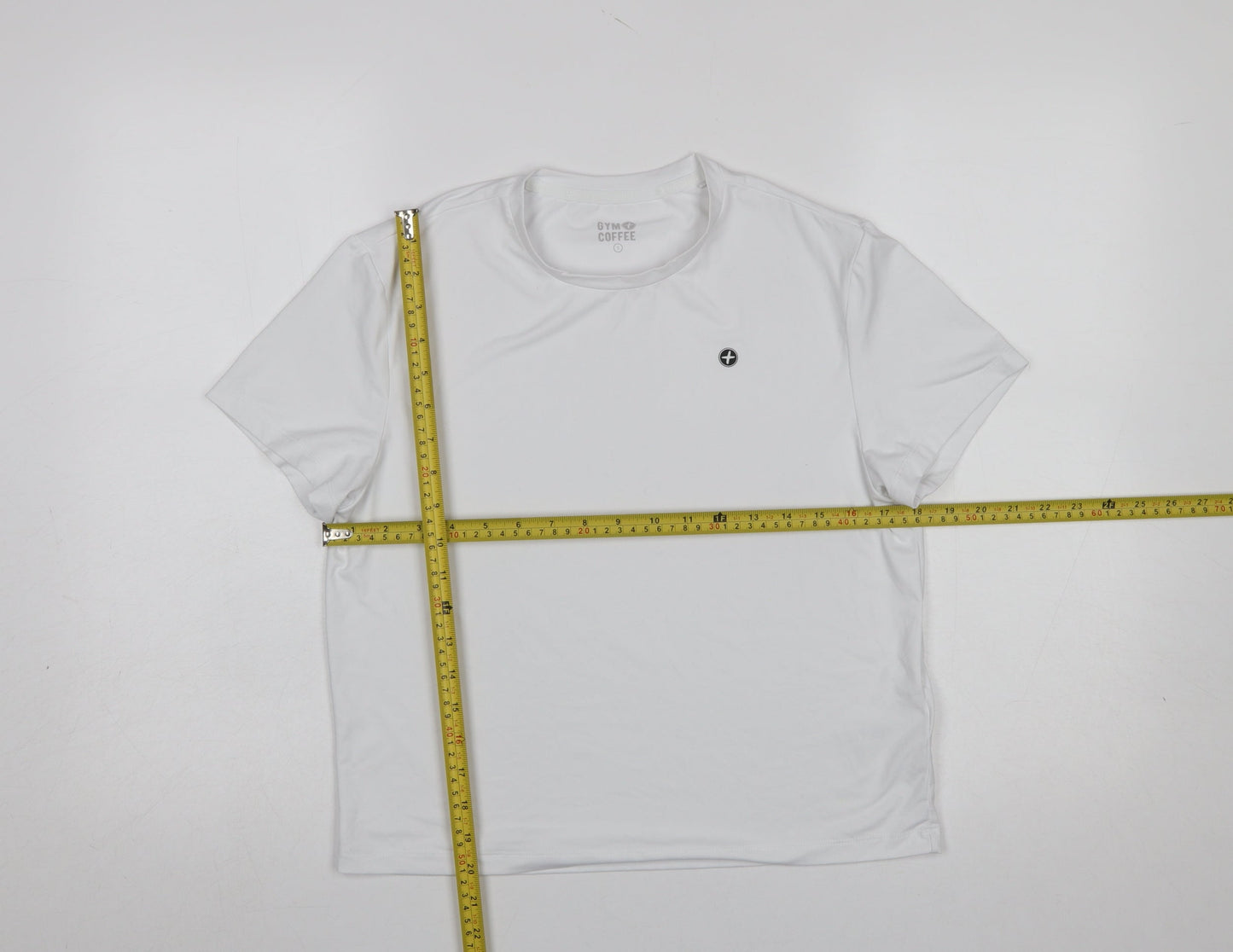 Gym+Coffee Women White S Short Sleeve Active T-Shirt
