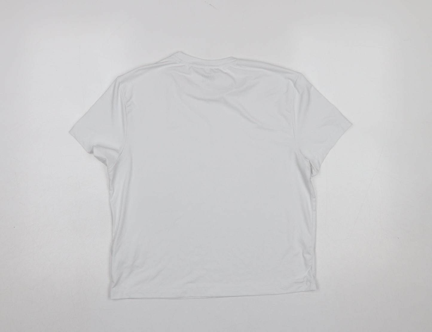 Gym+Coffee Women White S Short Sleeve Active T-Shirt