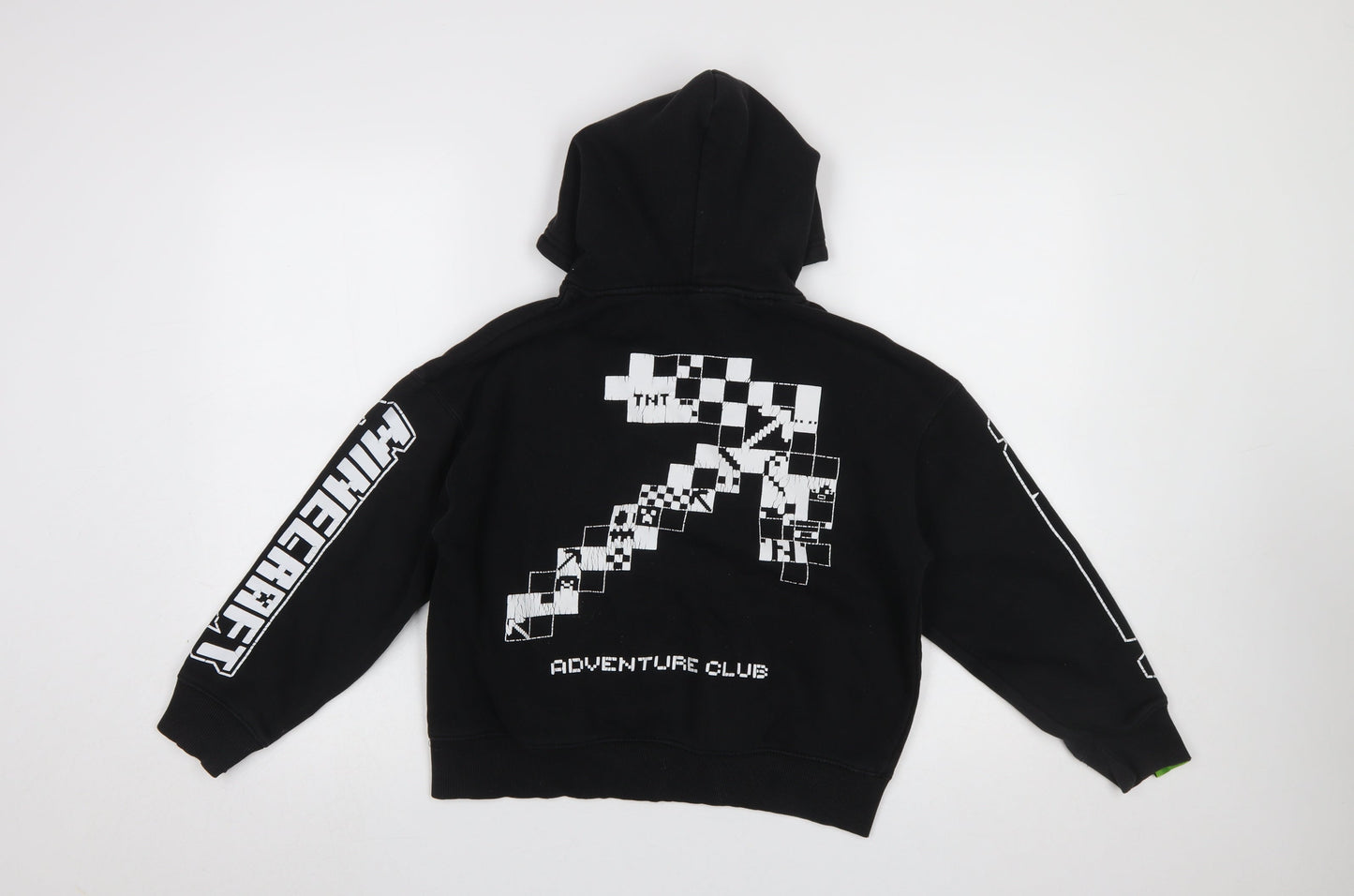 ZARA Girls Black Minecraft Pullover Hoodie Size 10 Years Graphic Print