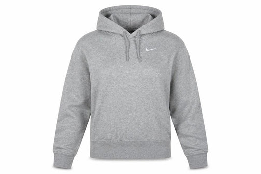 Nike Women Grey XS Pullover Hoodie Cotton Blend Logo Sweatshirt