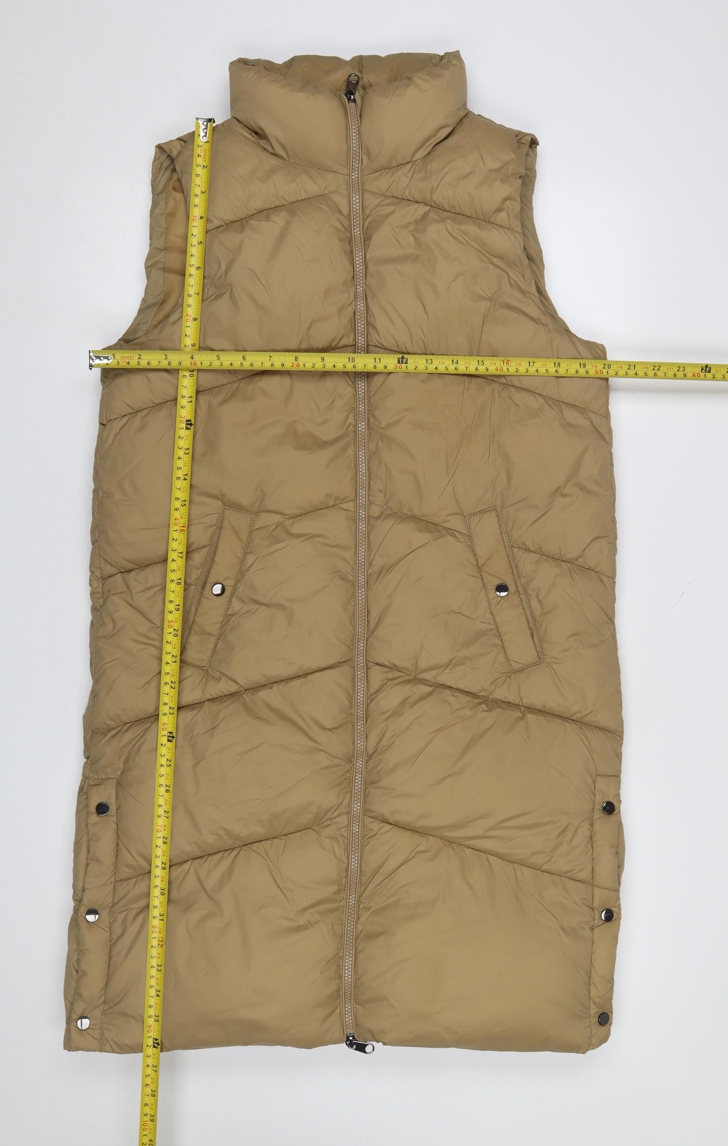 Vero Moda Women’s Beige Long Puffer Waistcoat Size S