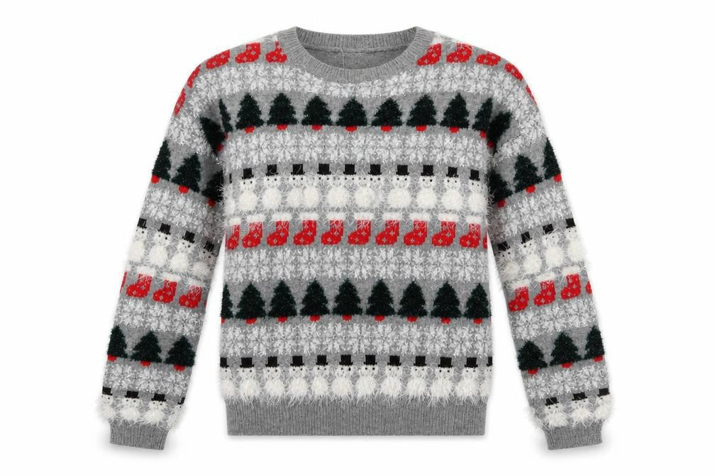 Next Women’s Grey Christmas Fair Isle Pullover Jumper Size 8