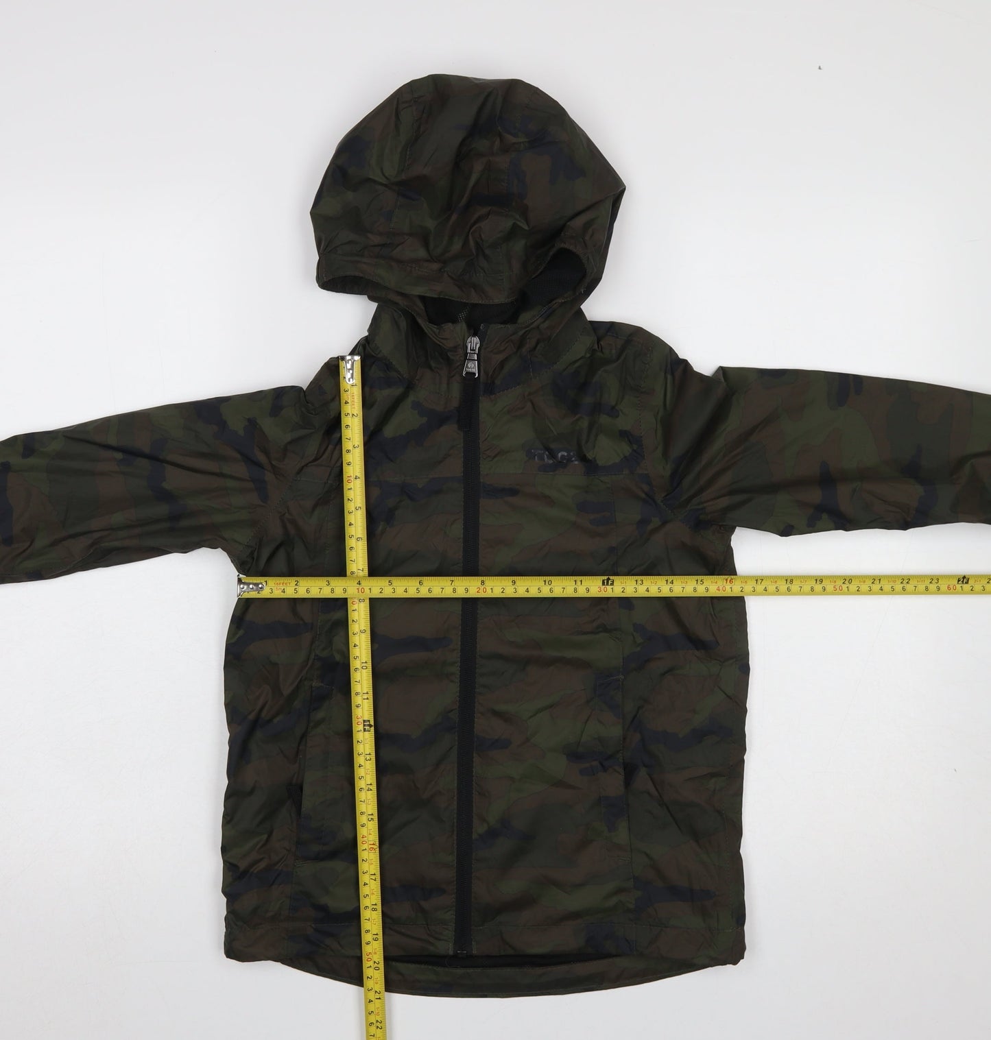 TOG24 Boys Green Camouflage Hooded Windbreaker Jacket 10 Years