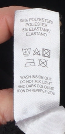 Dunnes Stores Girls Black Velour Sweatpants 25in Waist - Flower Detail