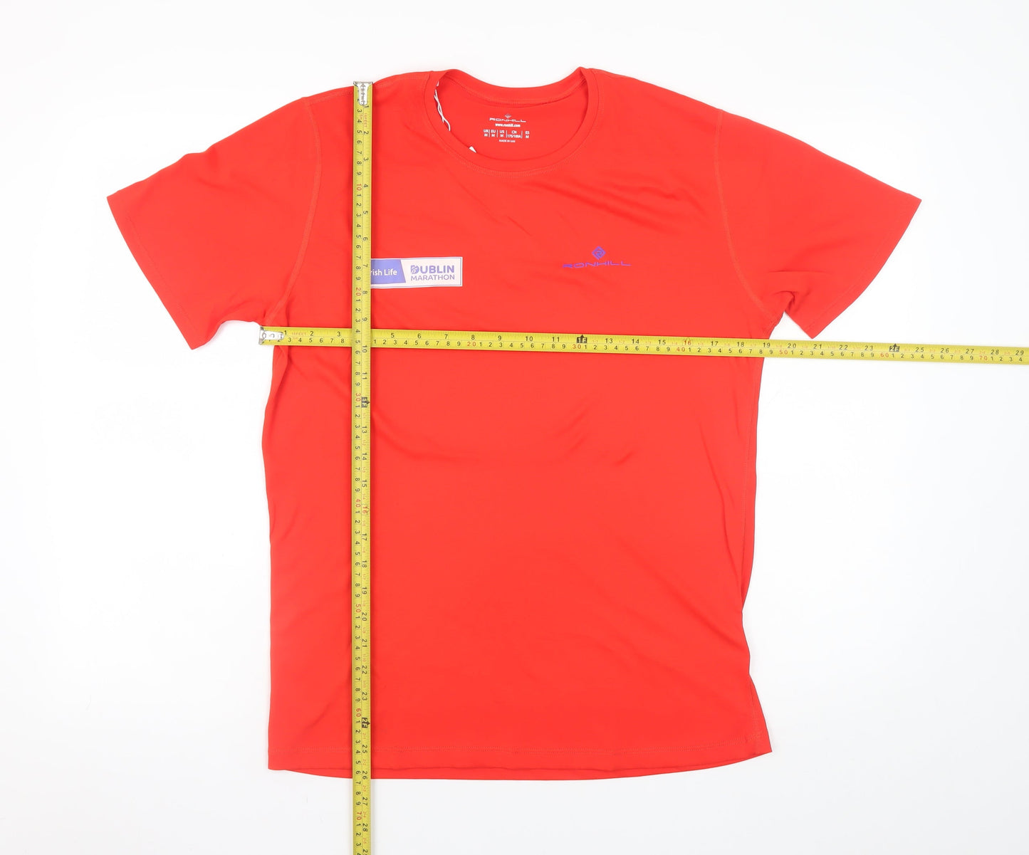 Ronhill Men's Red Short Sleeve Running T-Shirt Medium Polyester