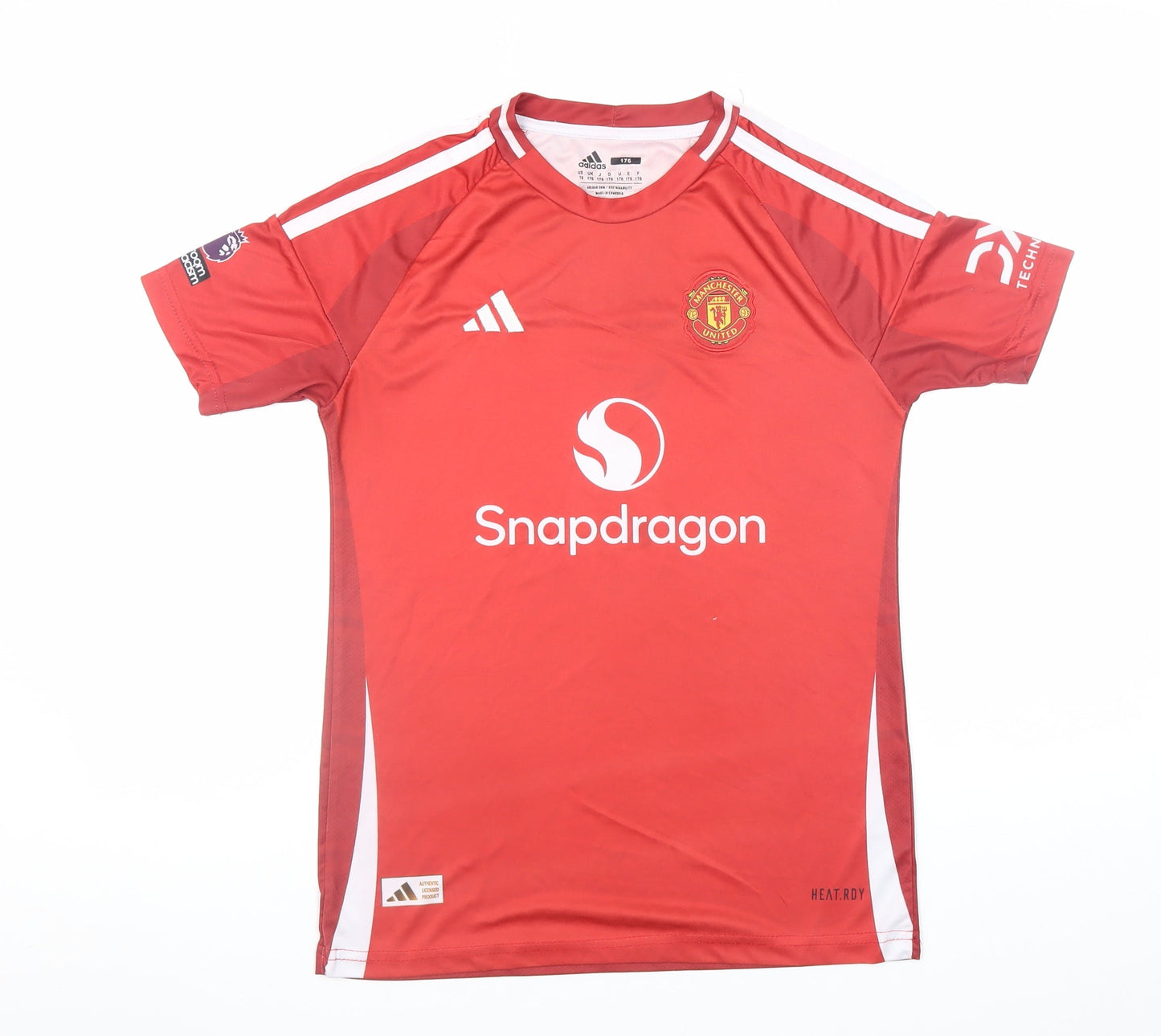 Adidas Mens Red Manchester United Football Shirt Size L Sports Tee