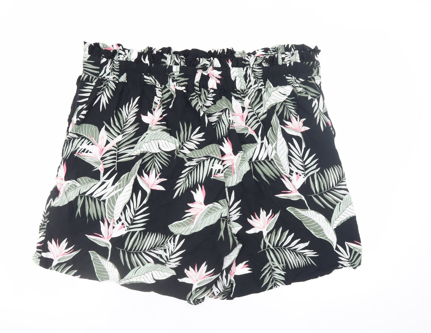 Vero Moda Womens Black Floral Paperbag Shorts Size 18