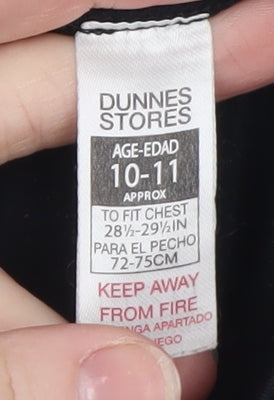 Dunnes Stores Girls Black Long Sleeve Active T-Shirt 10-11 Years