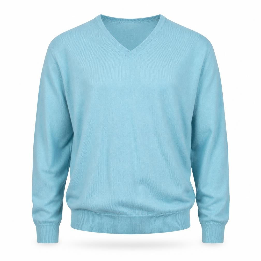 Dunnes Men’s Blue Merino Blend V-Neck Jumper Size L