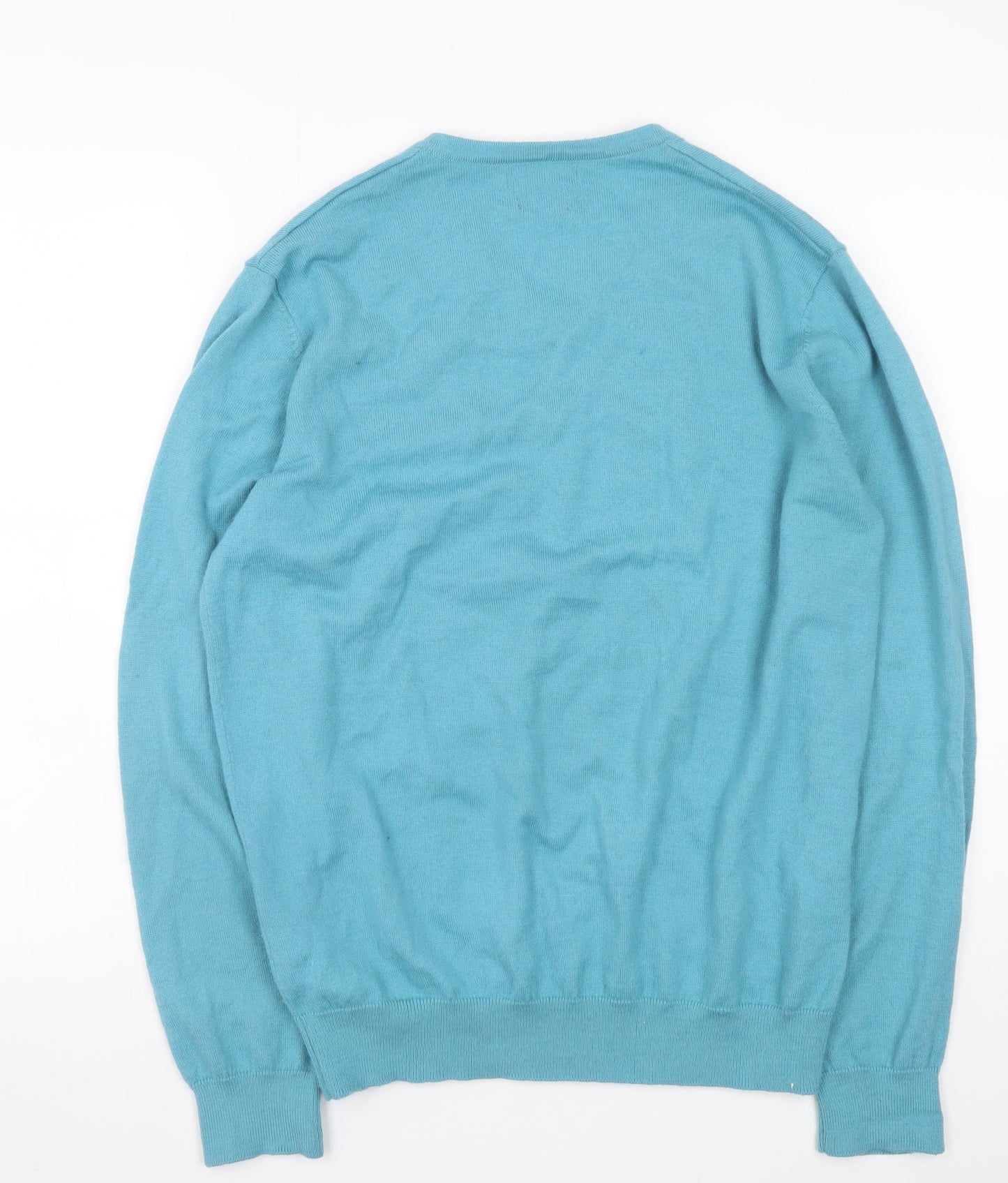 Dunnes Men’s Blue Merino Blend V-Neck Jumper Size L