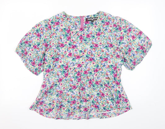 Rant & Rave Womens Multicoloured Floral Tunic Blouse Size 10
