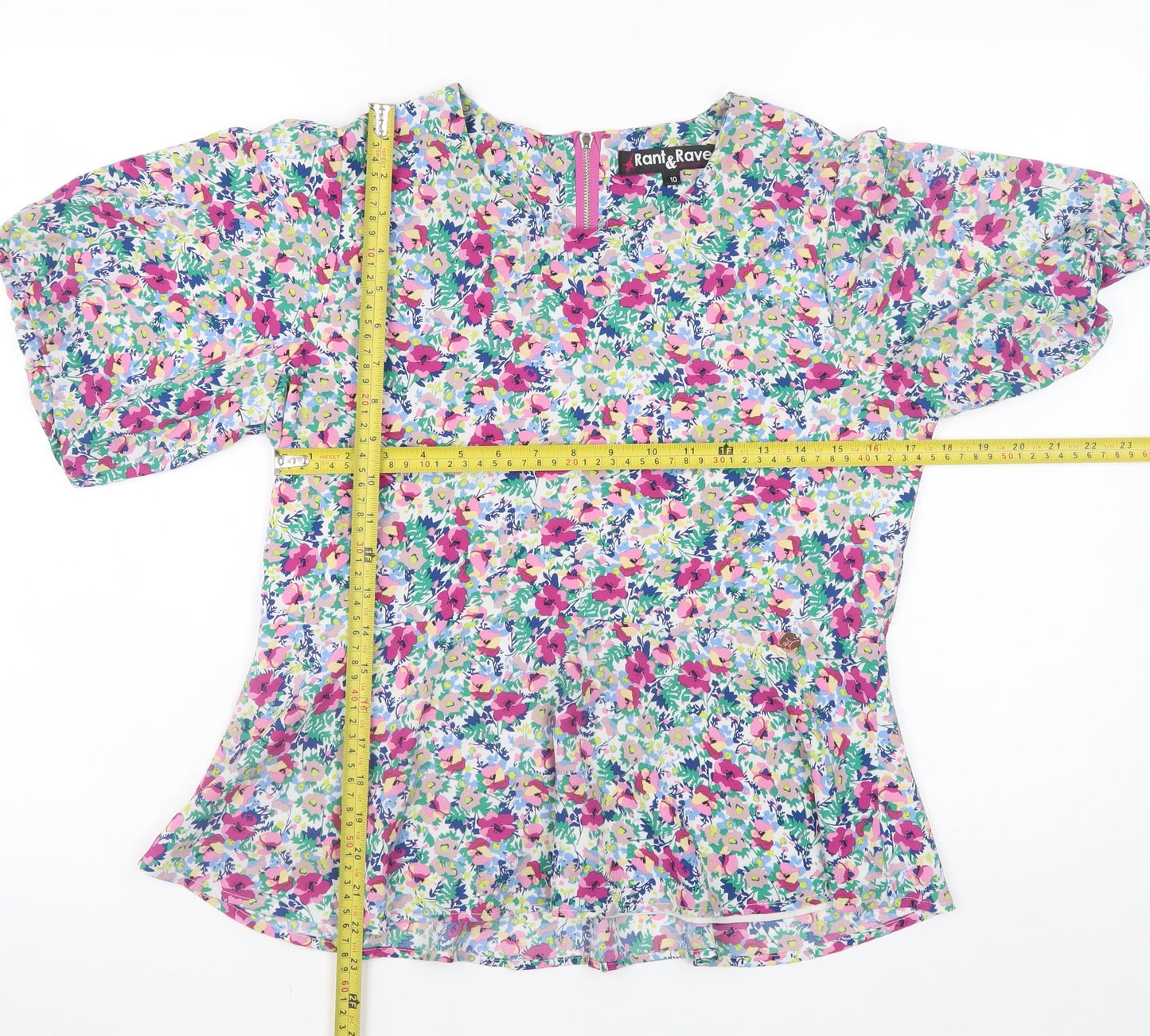 Rant & Rave Womens Multicoloured Floral Tunic Blouse Size 10