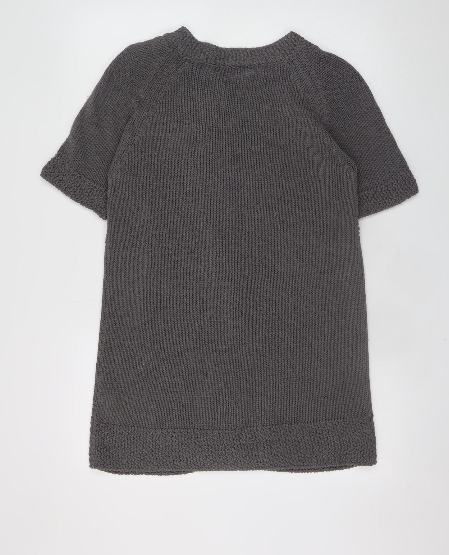 Marks and Spencer Women’s Grey Short Sleeve Cable-Knit Cardigan UK 14