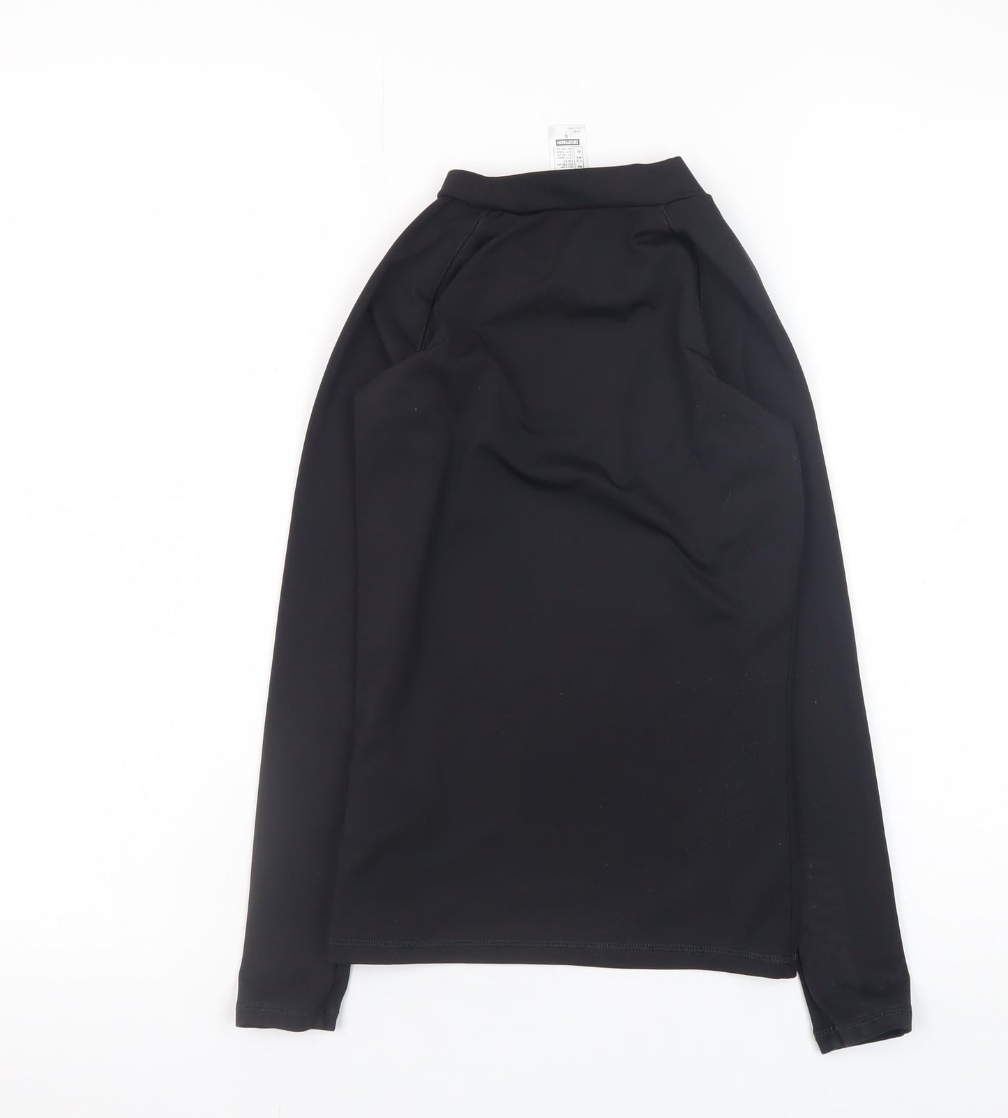 Kipsta Girls Black Long Sleeve Mock Neck Activewear Top 10-11 Years