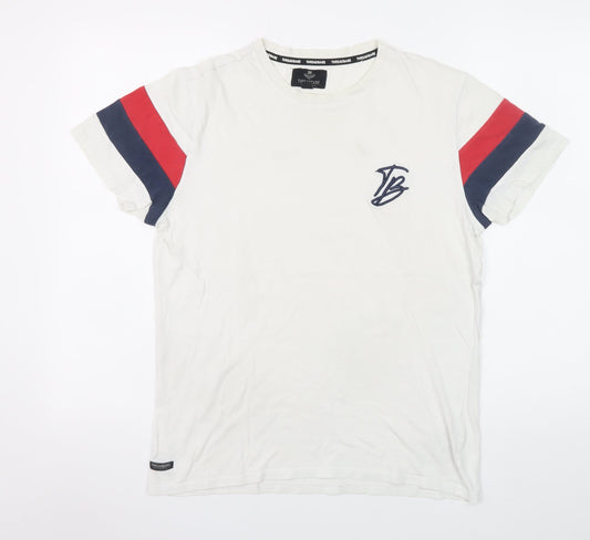 Threadbare Men’s White Colourblock Short Sleeve Cotton T-Shirt S