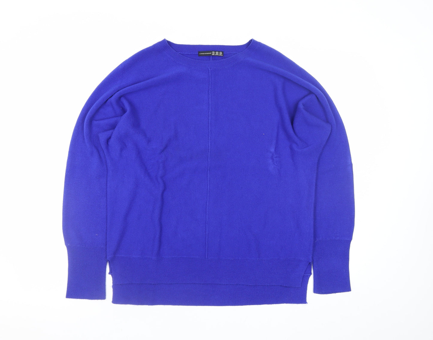 Atmosphere Women Blue Acrylic Crew Neck Pullover Jumper Size 12