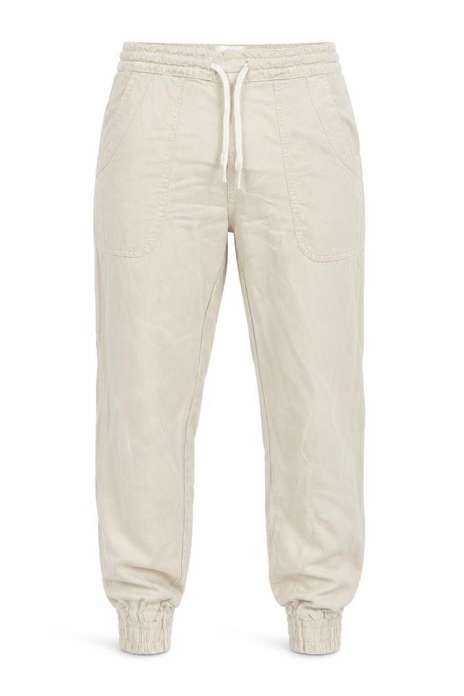River Island Men's Beige Jogger Trousers Size 6R Elastic Waist Casual