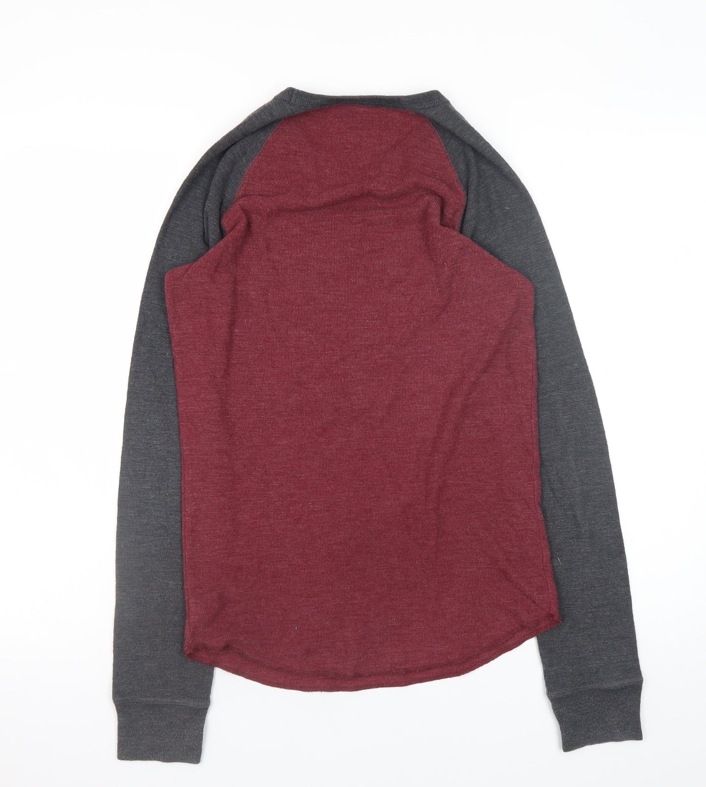 American Eagle Men’s Red Grey Long Sleeve Athletic Fit T-Shirt XS