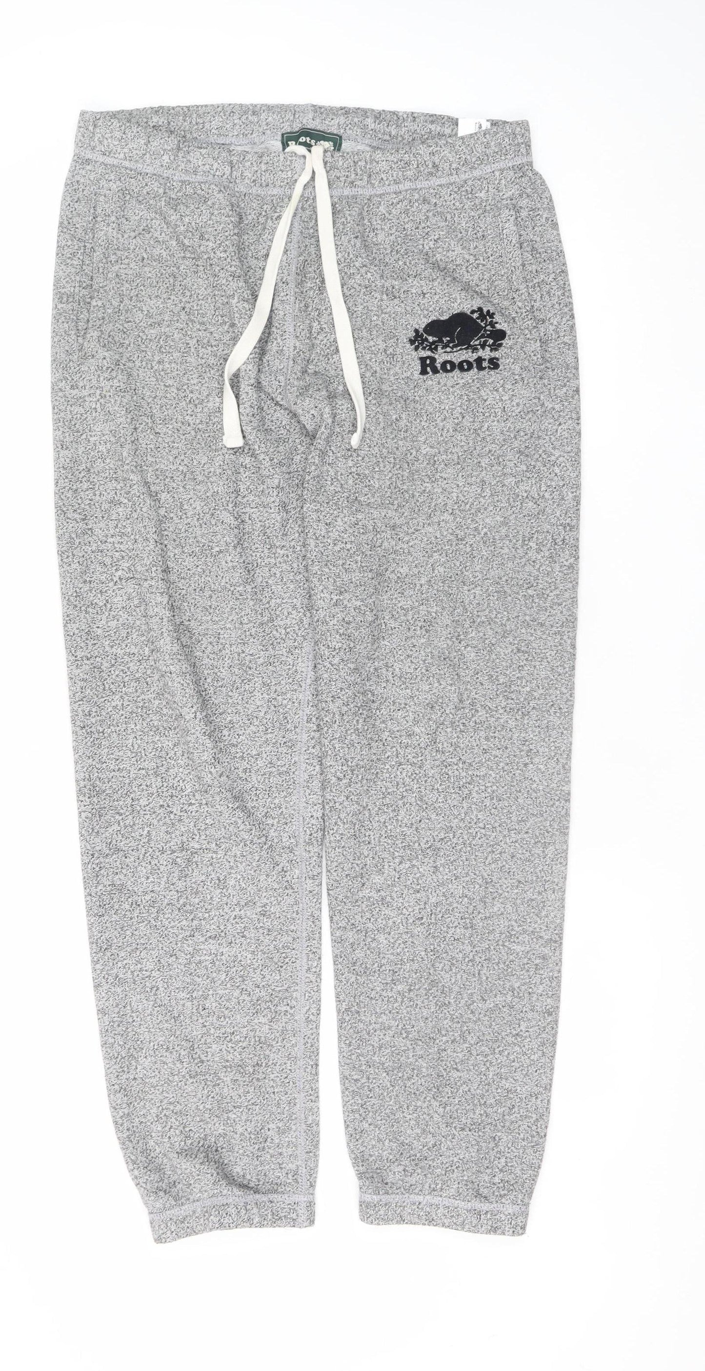 Roots Men's Grey Regular Fit Fleece Sweatpants M