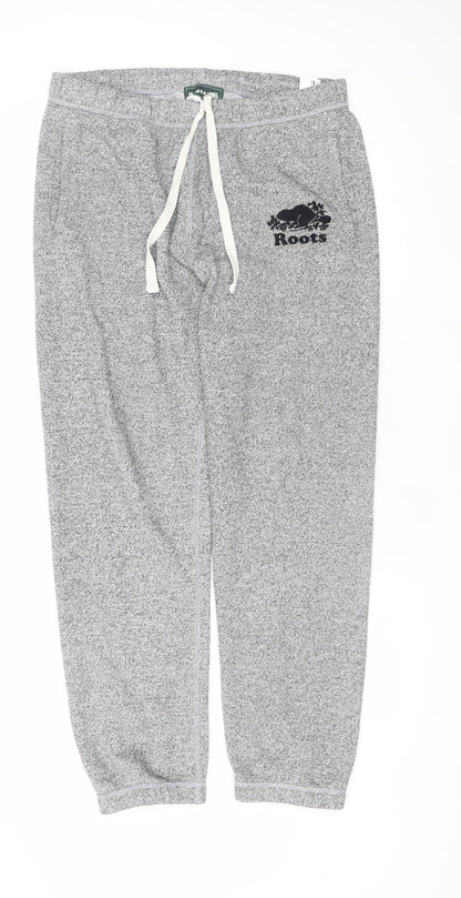Roots Men's Grey Regular Fit Fleece Sweatpants M