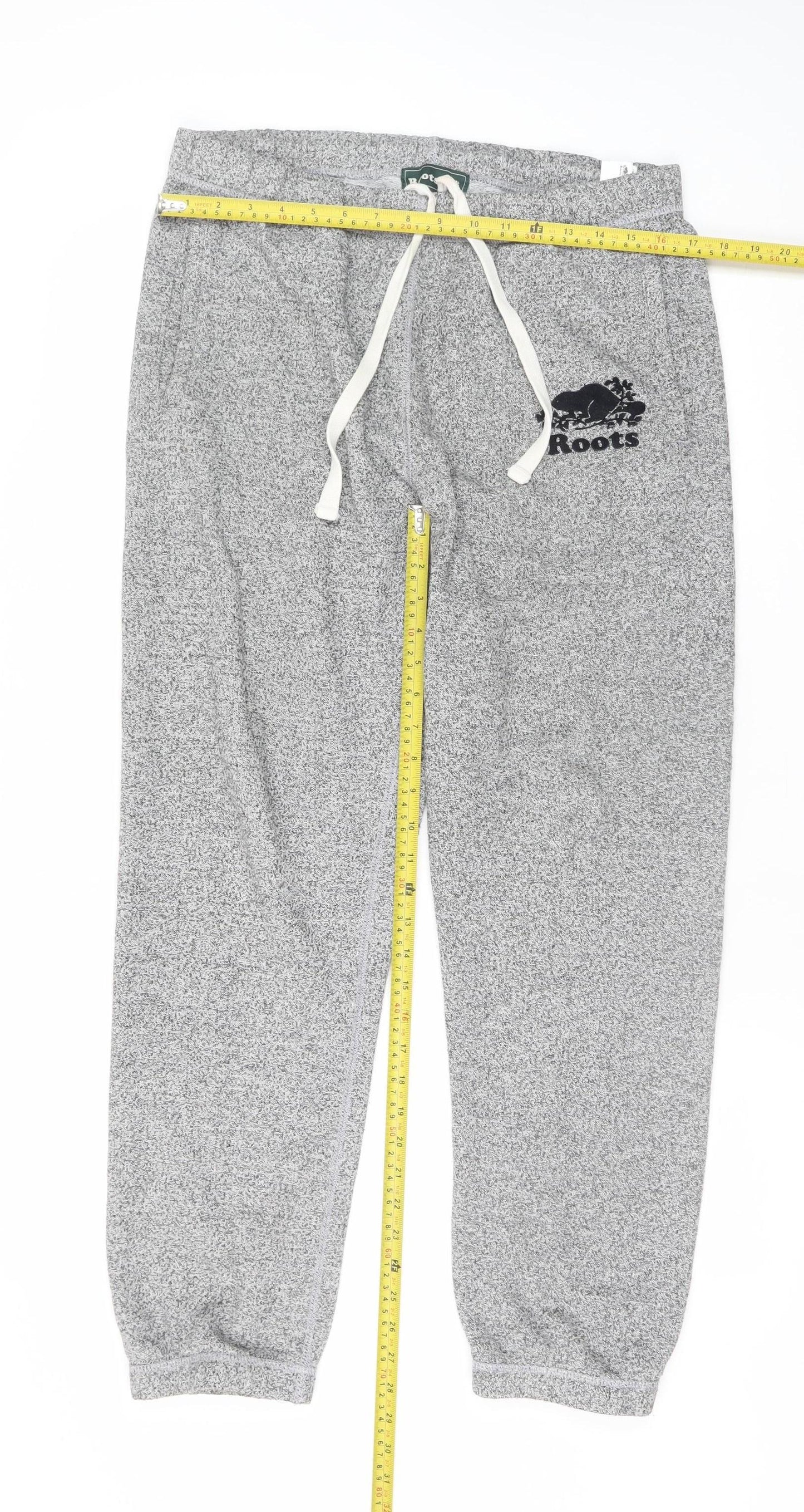 Roots Men's Grey Regular Fit Fleece Sweatpants M