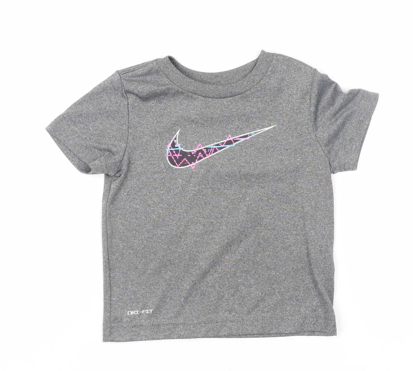 Nike Girls Grey Dri-FIT Short Sleeve Active T-Shirt 2-3 Years