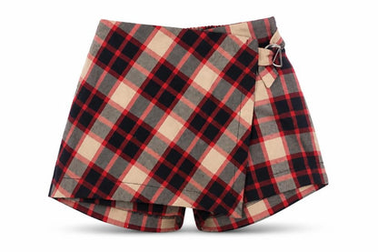 Coeli Girls Multicoloured Check Wrap Skort Size 28 Polyester Blend