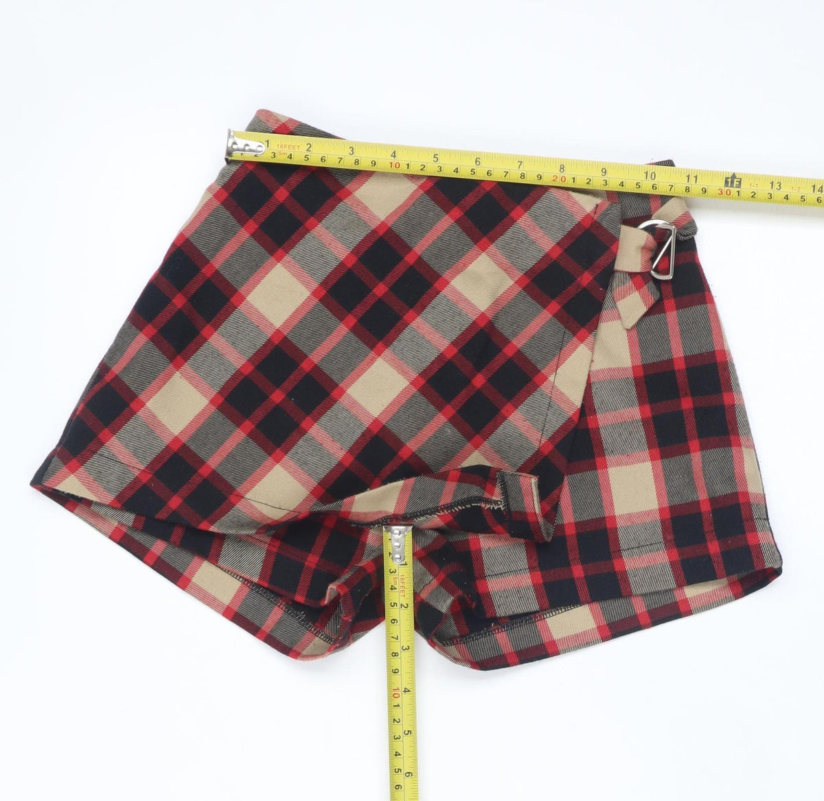 Coeli Girls Multicoloured Check Wrap Skort Size 28 Polyester Blend