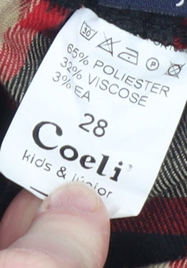 Coeli Girls Multicoloured Check Wrap Skort Size 28 Polyester Blend