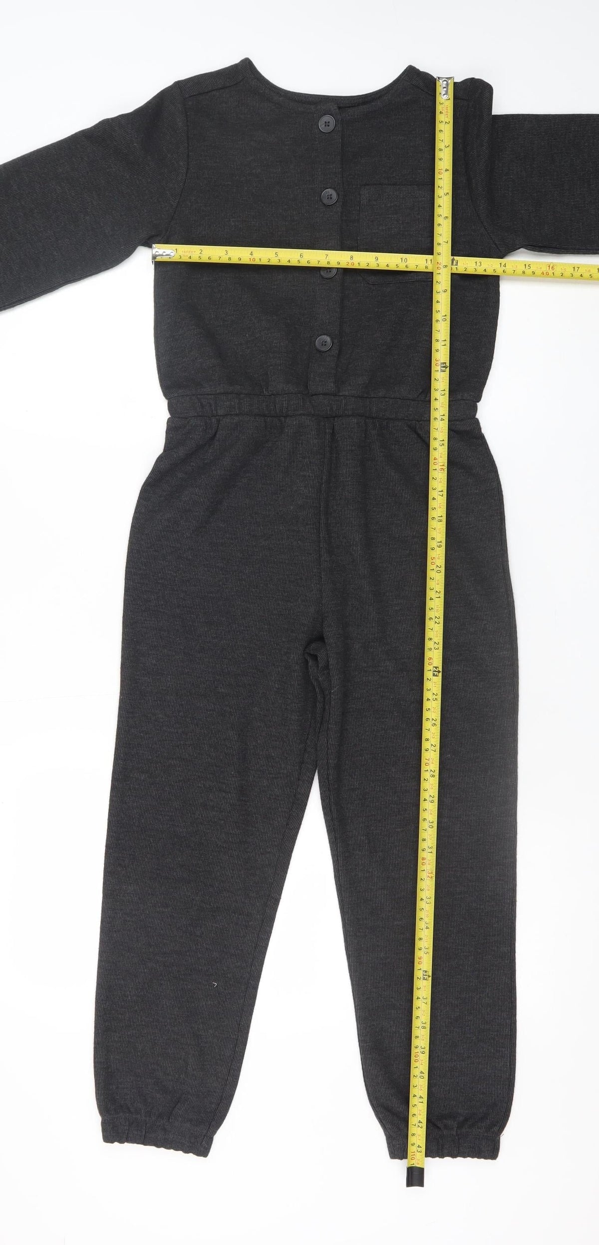 Dunnes Stores Girls Black Jersey Long Sleeve Jumpsuit 9-10 Years