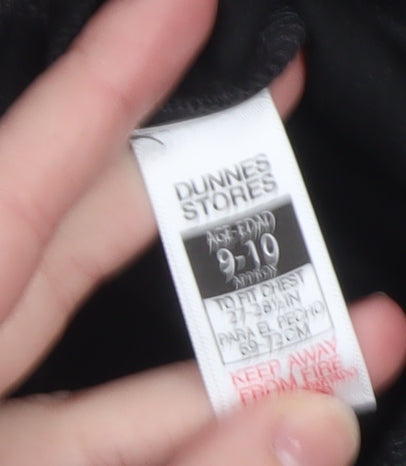 Dunnes Stores Girls Black Jersey Long Sleeve Jumpsuit 9-10 Years