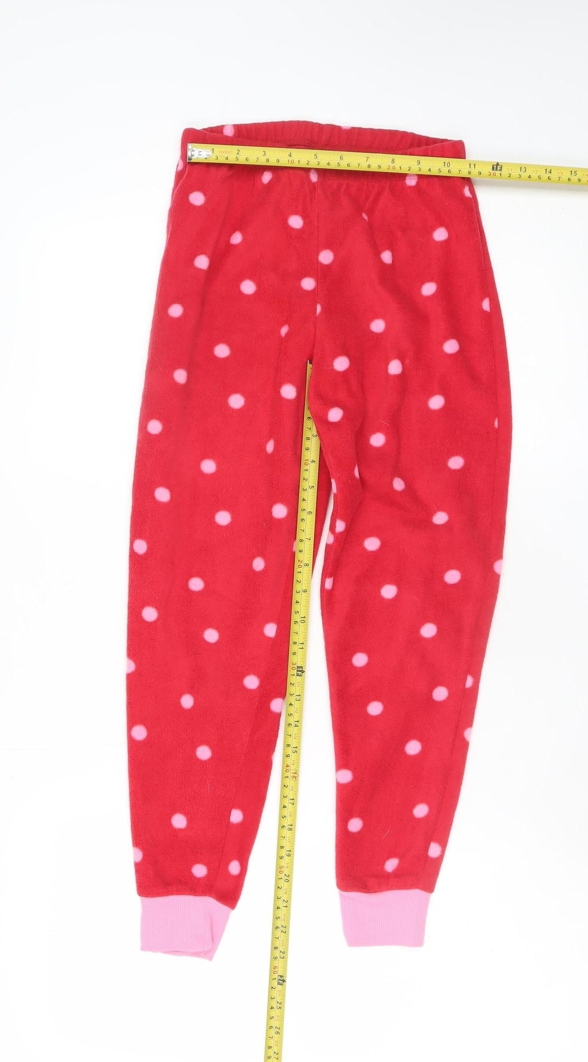 Dunnes Stores Girls Red Polka Dot Fleece Pyjama Pants 9-10 Years
