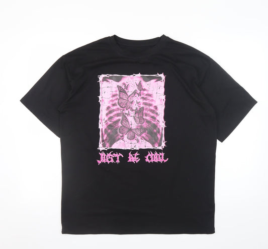 SHEIN Women's Black Butterfly Graphic T-Shirt Size S