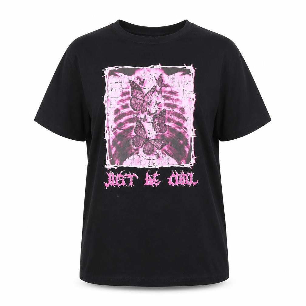 SHEIN Women's Black Butterfly Graphic T-Shirt Size S