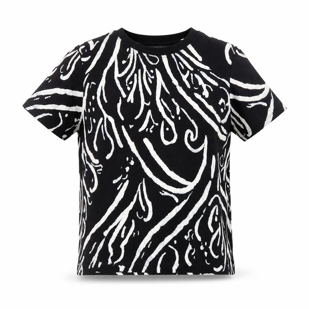 Next Women’s Black Abstract Cotton Jersey T-Shirt UK 18