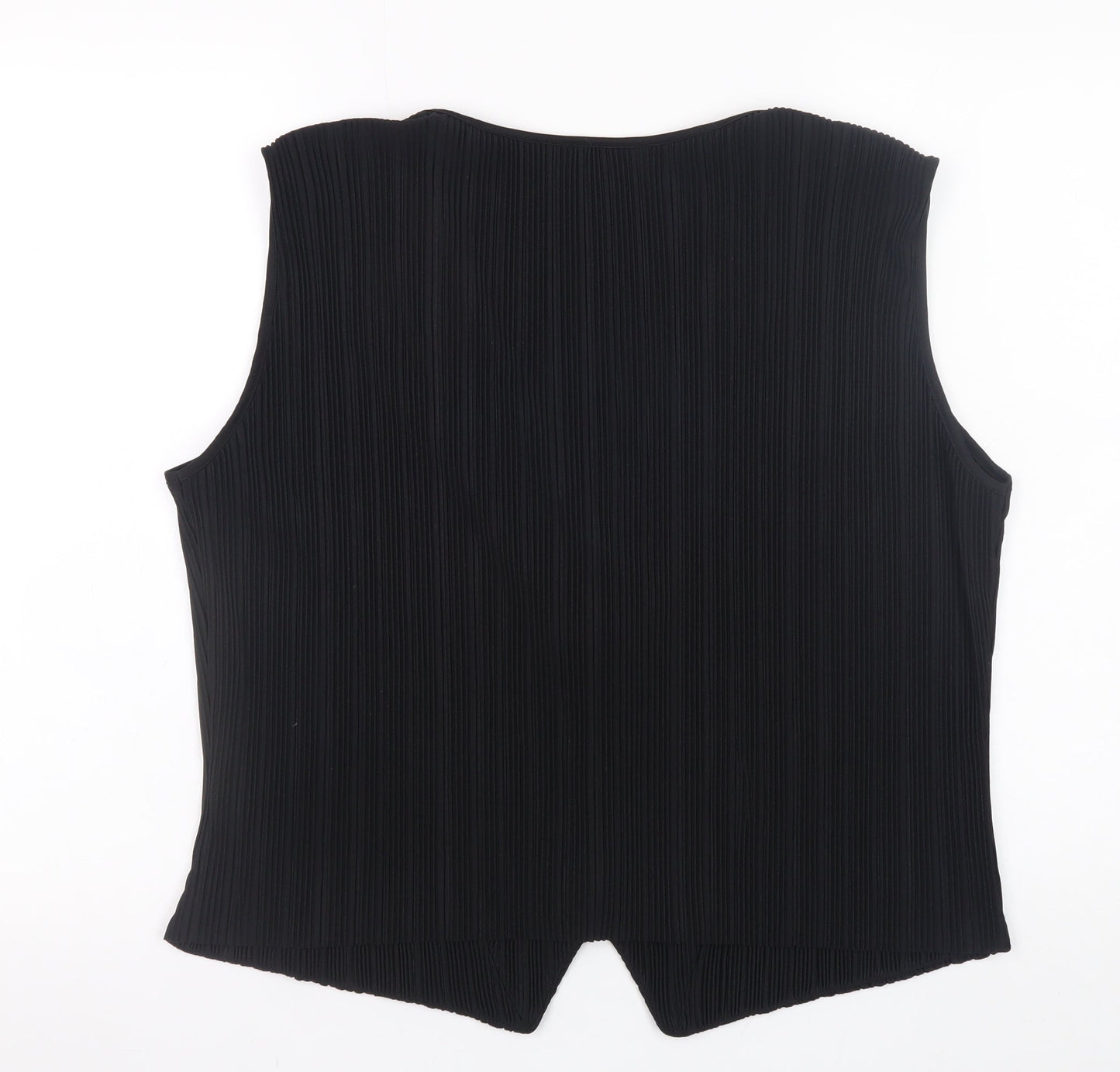 F&F Women’s Black Sleeveless Button Blouse UK 16