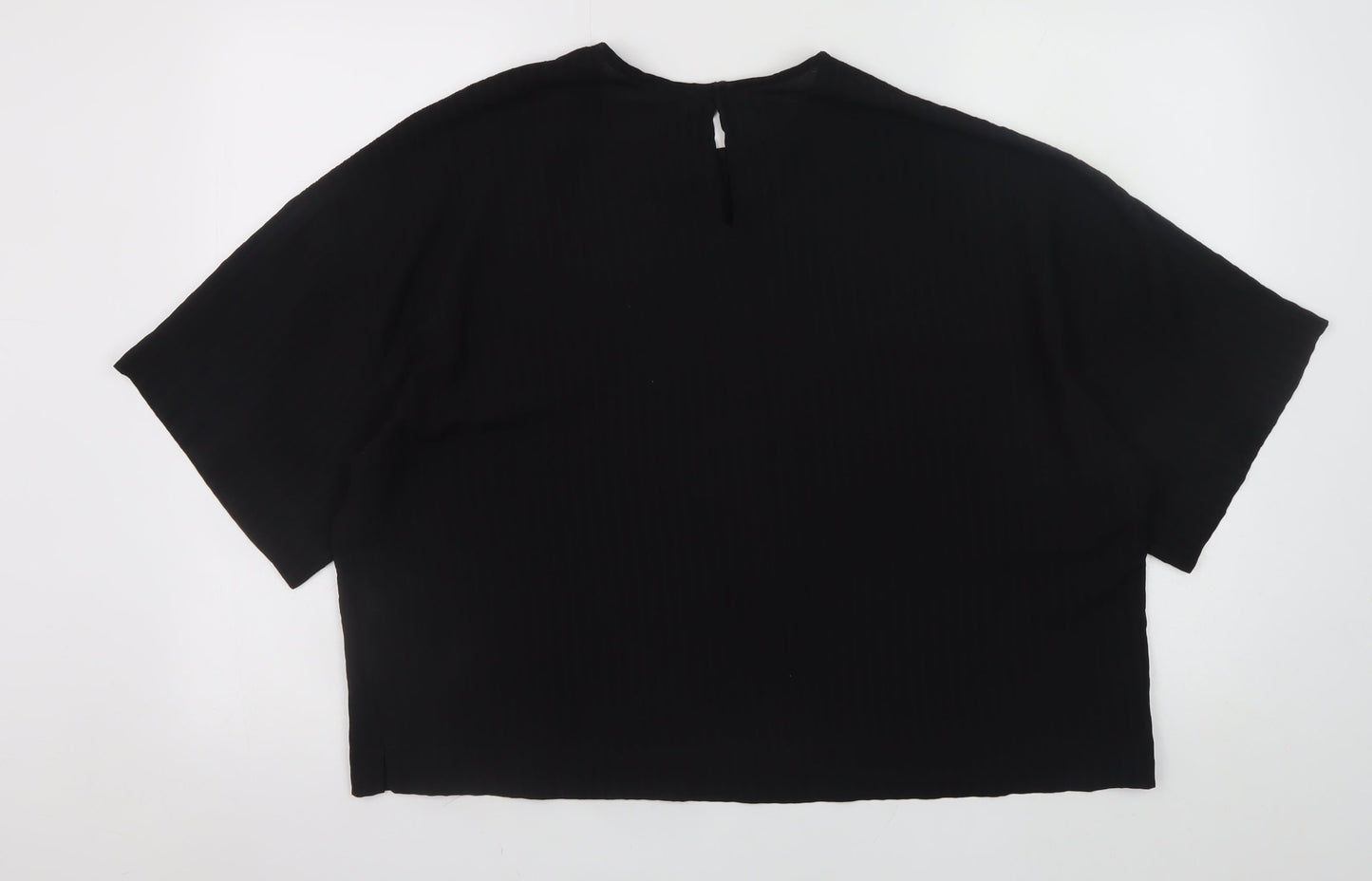 Primark Women’s Black Relaxed Fit Short Sleeve Blouse UK 16
