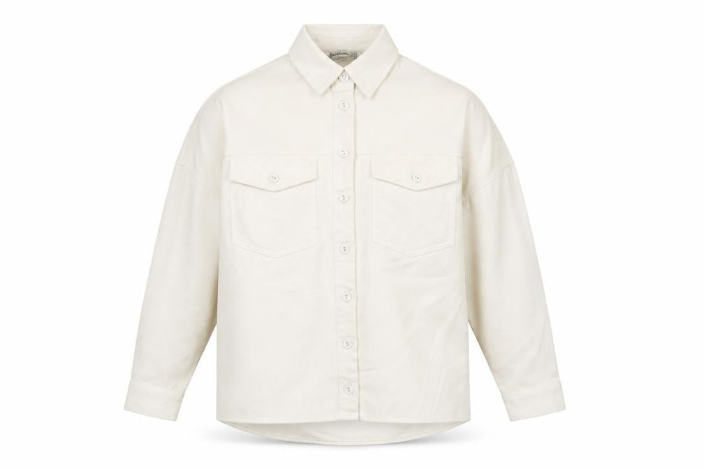 Stradivarius Women Ivory Corduroy Button Jacket XS Classic Style