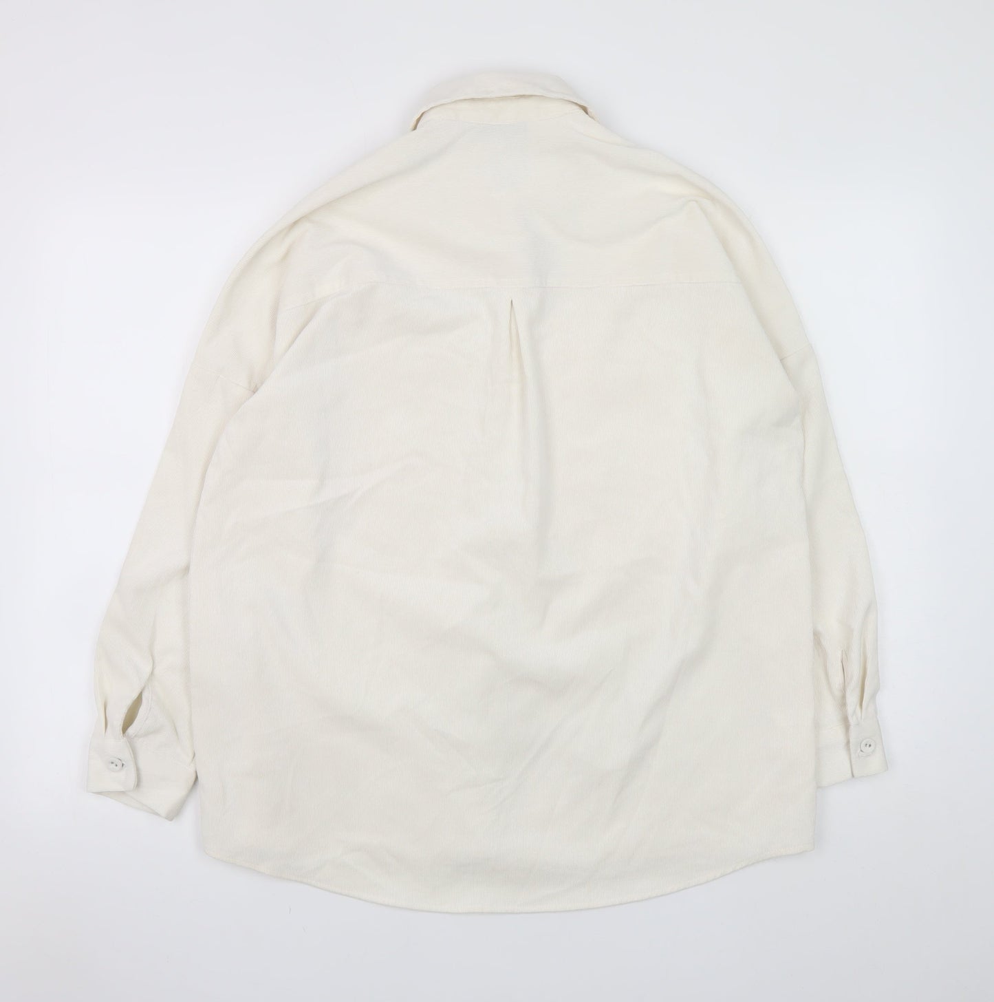 Stradivarius Women Ivory Corduroy Button Jacket XS Classic Style